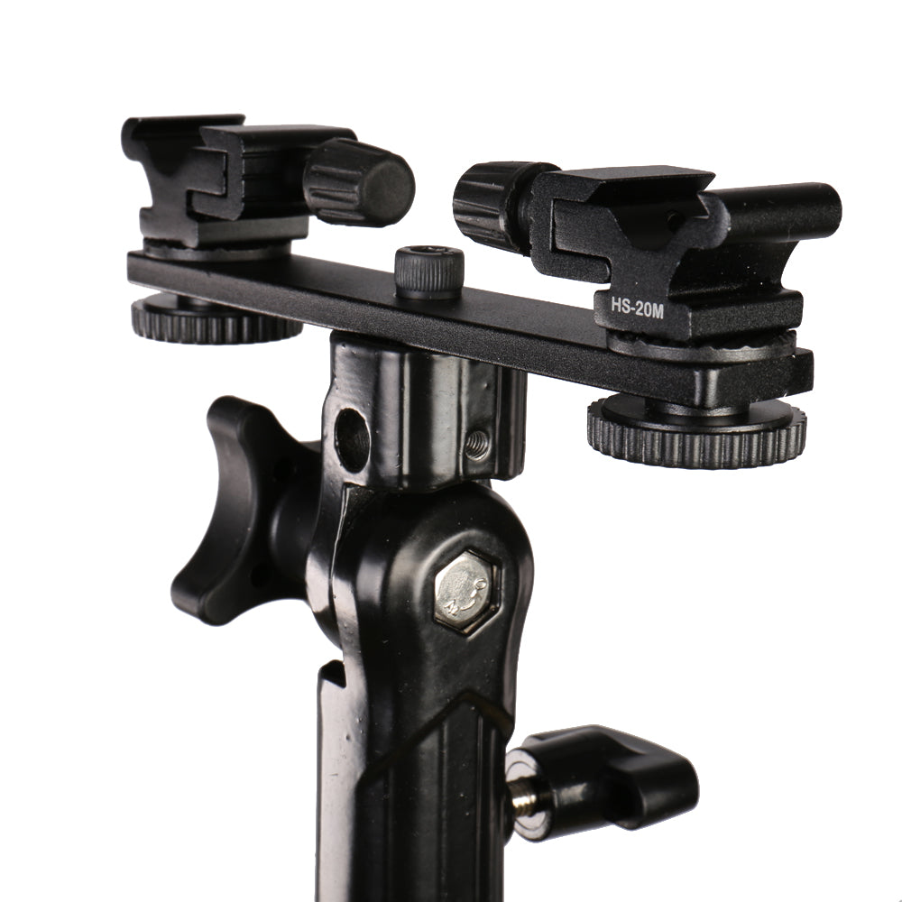 Falcon Eyes Twin Mount Tilting Bracket + 2 x Griffe de flash CLD-14A — 2