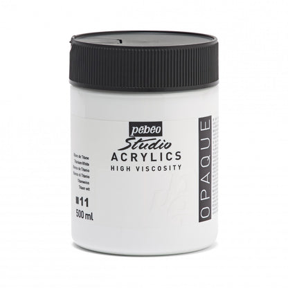 Pebeo Studio Peinture acrylique 500 ml - 11 - Blanc de titane