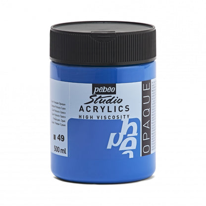 Pebeo Studio Peinture acrylique 500 ml - 49 - Cyan primaire opaque