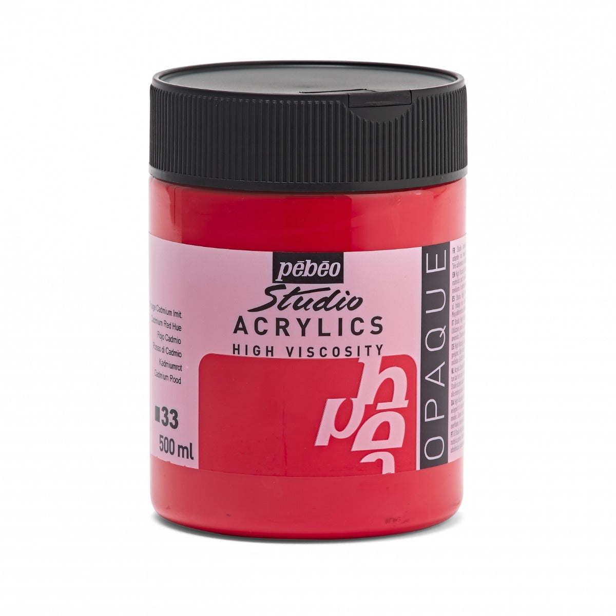 Pebeo Studio Peinture acrylique 500 ml - 33 - Rouge de cadmium Imitation