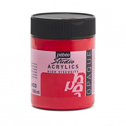 Pebeo Studio Peinture acrylique 500 ml - 33 - Rouge de cadmium Imitation