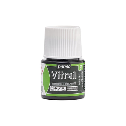 Pebeo Vitrail Transparent Peinture sur verre 45 ml - 35 - Vert foncé