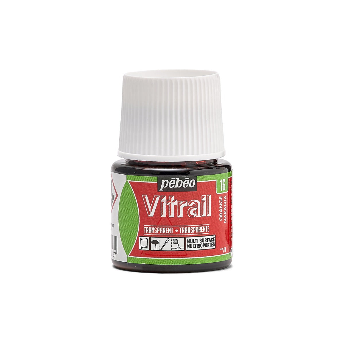 Pebeo Vitrail Transparent Peinture sur verre 45 ml - 16 - Orange