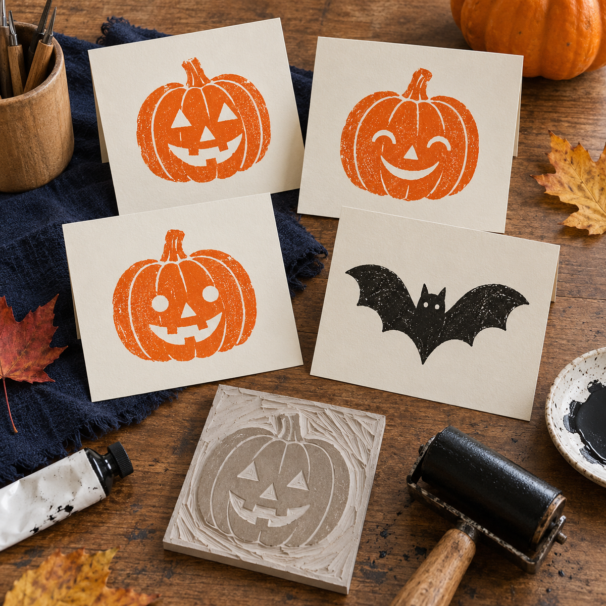 Imprimer des cartes d’Halloween : graver une citrouille dans SoftCut