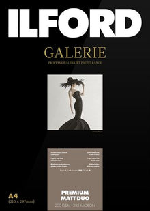 Ilford papier photo Galerie Premium Mat Duo 200g A4 50 Feuilles