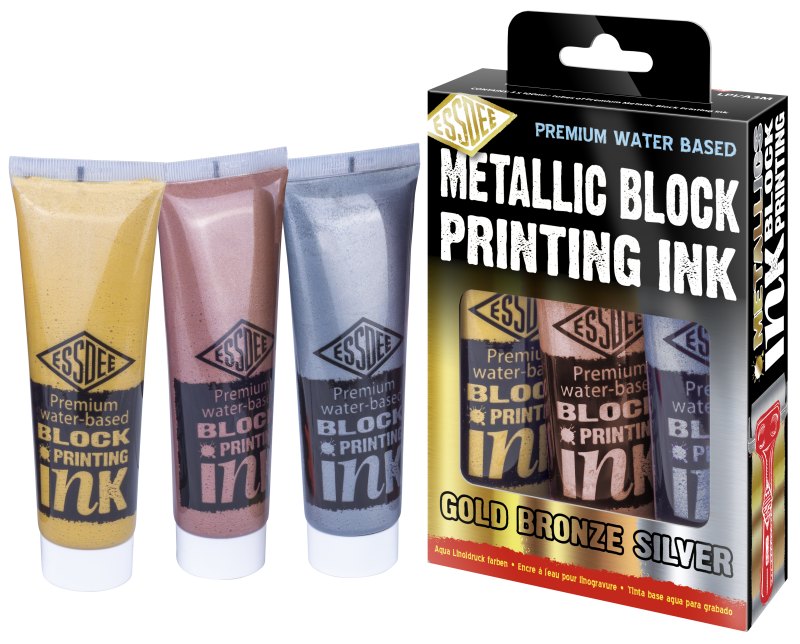 Essdee Block Printing Ink Metallic Set 3 x 100 ml