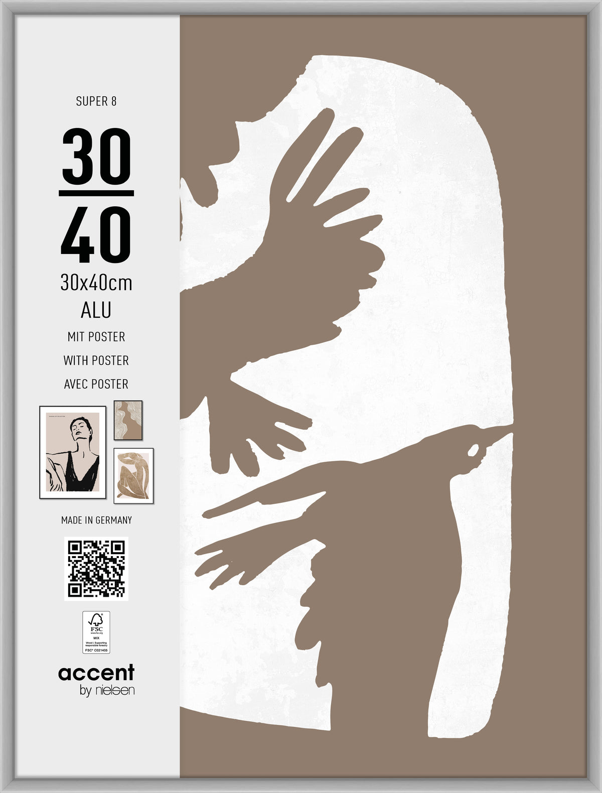 Nielsen Cadre Photo 5430124 Super 8 Argent Mat 30x40 cm