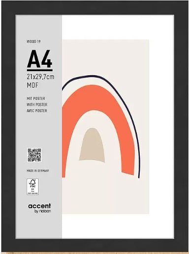 Nielsen Cadre Photo 3221201 Wood 19 Noir 21x29,7 cm