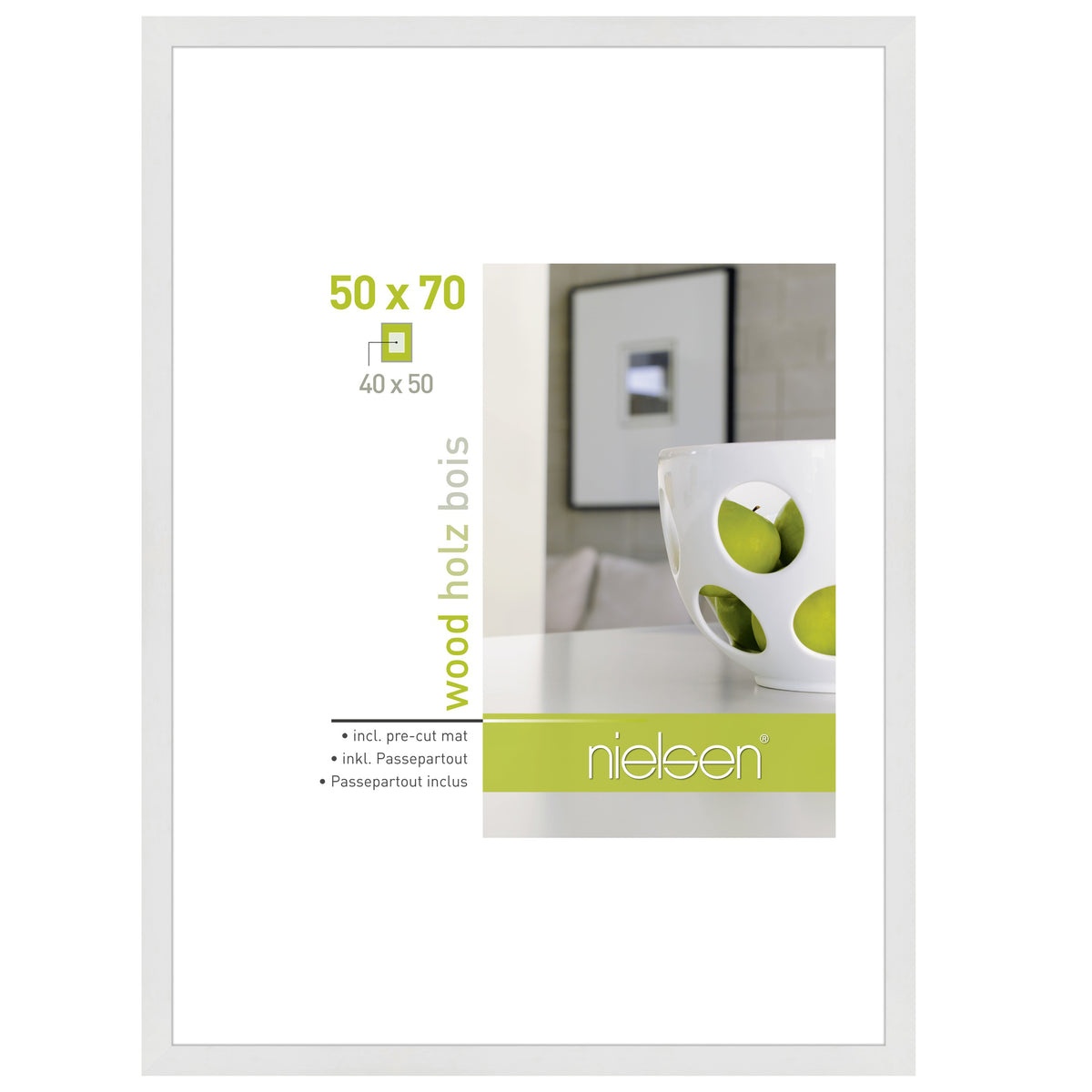 Nielsen Cadre Photo 8988032 Apollon Blanc 50x70 / 40x50 cm