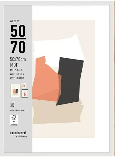 Nielsen Cadre Photo 3252202 Wood 19 Blanc 50x70 cm