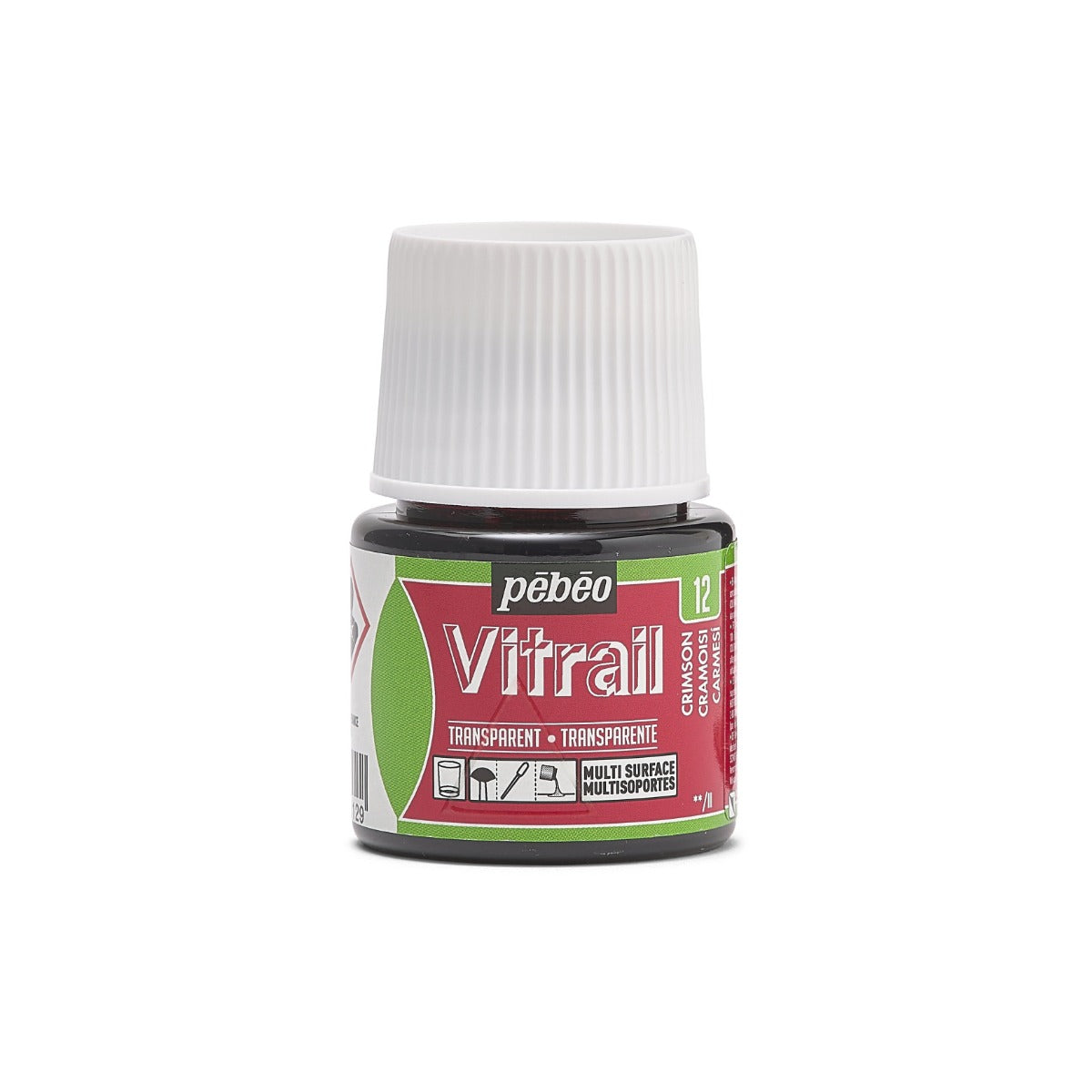 Pebeo Vitrail Transparent Peinture sur verre 45 ml - 12 - Karmozijn