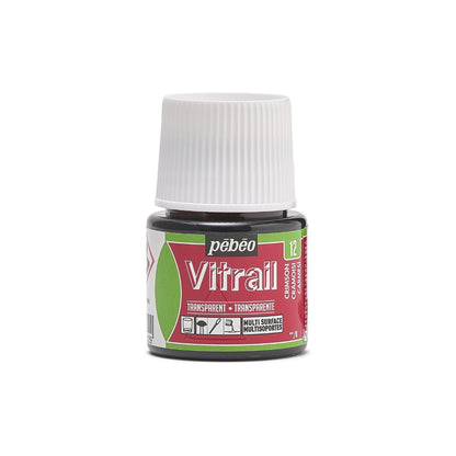 Pebeo Vitrail Transparent Peinture sur verre 45 ml - 12 - Karmozijn