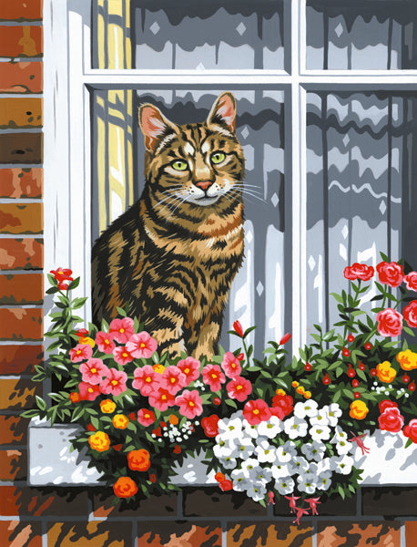R&L Artist Canvas A4 Peinture par numéros - Cat in the Window