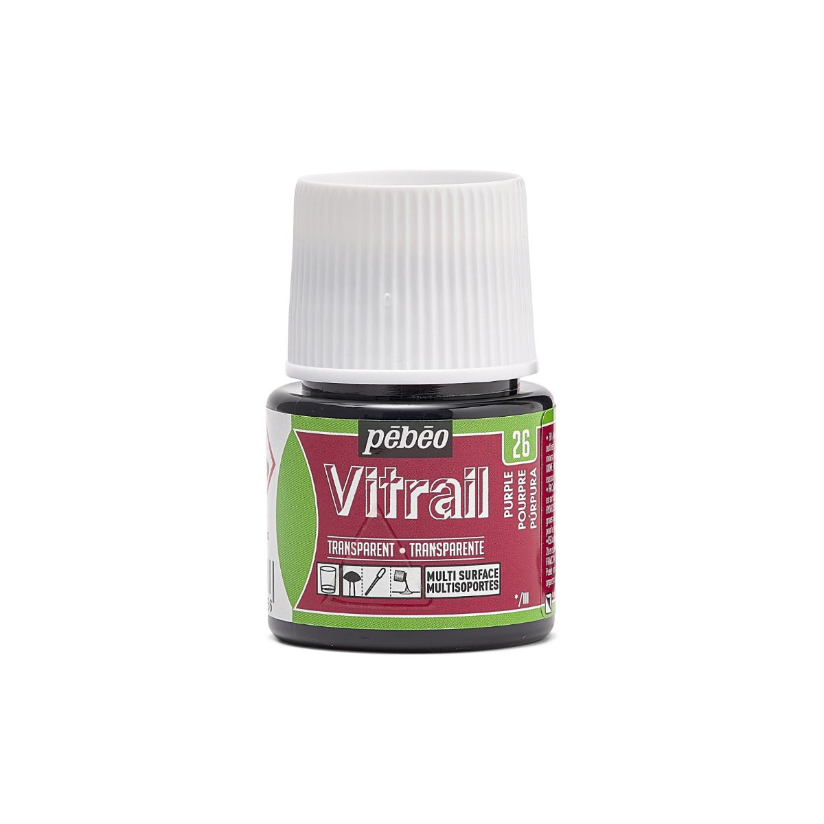 Pebeo Vitrail Transparent Peinture sur verre 45 ml - 26 - Purper