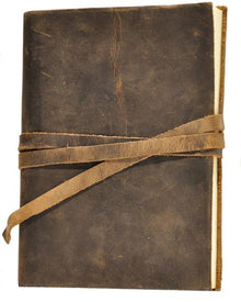 Calve's Leather Sketchbook - 13 x 9 cm - Brun naturel foncé