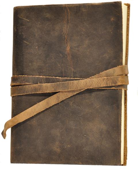 Calve's Leather Sketchbook - 13 x 9 cm - Brun naturel foncé