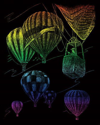 R&L Engraving Art A4 - Rainbow Foil - Hot Air Balloons