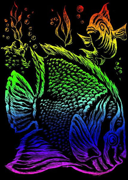 R&L Engraving Art Mini A5 - Rainbow Foil - Tropical Fish