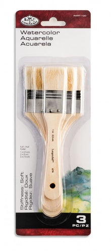 Royal & Langnickel Sets de spalters et pinceaux larges - 3 Pack - Goat Hair Flat - Soft