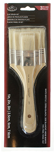Royal & Langnickel Sets de spalters et pinceaux larges - 3 Pack - White Bristle Flat - Firm