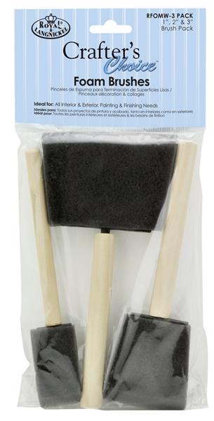 Royal & Langnickel Crafter's Choice Foam Brushes - Tailles 1, 2 et 3 - 3 pack