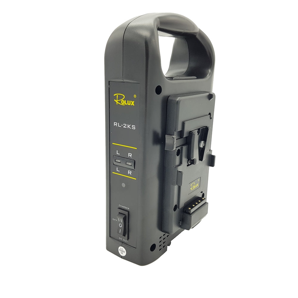 Rolux Chargeur Double Batterie RL-2KS pour Batterie V-Mount