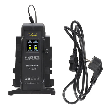 Rolux Chargeur Double Rapide RL-CH240S pour Batterie V-Mount — 8