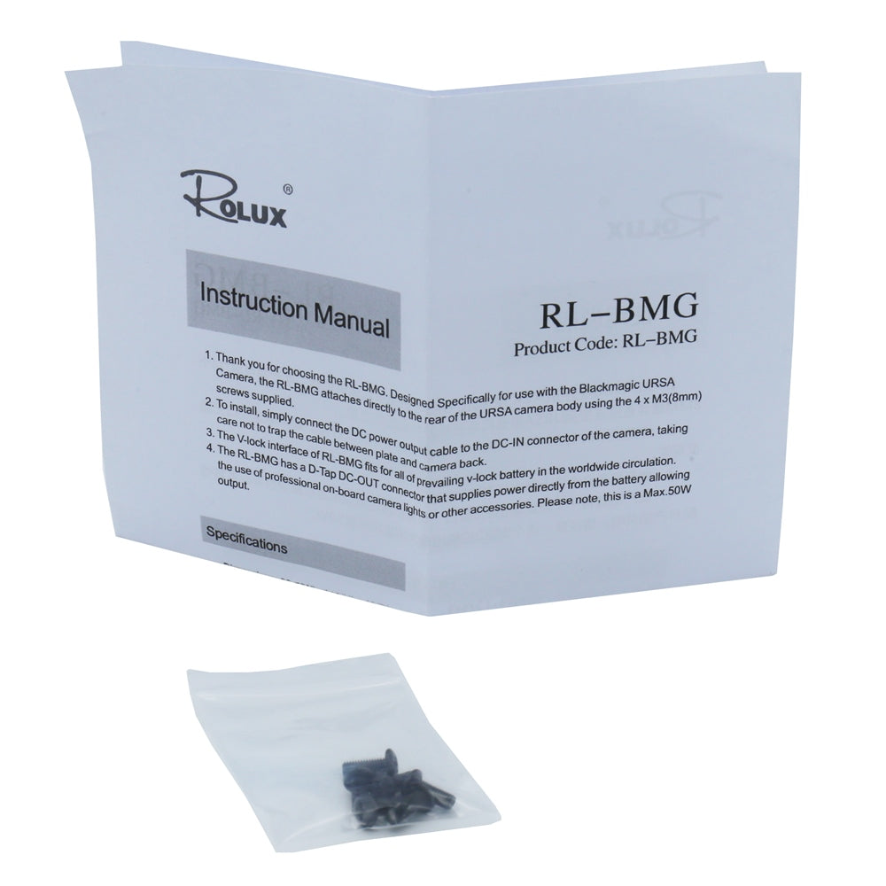 Rolux Plaque Batterie V-Mount RL-BMG pour Black Magic URSA — 5