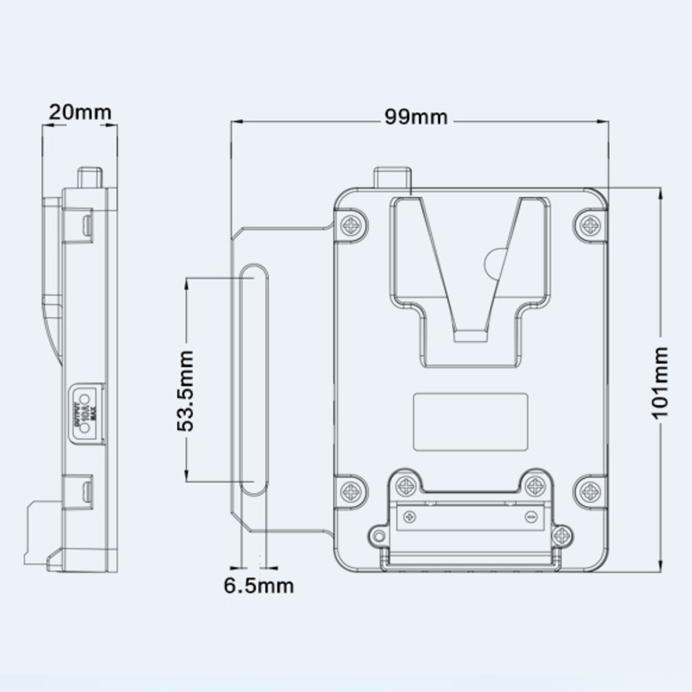 Rolux Mini V-Mount Plaque de Batterie RL-AC12S — 5