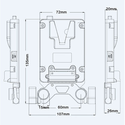 Rolux Mini Plaque de Batterie V-Mount RL-AC13S — 5