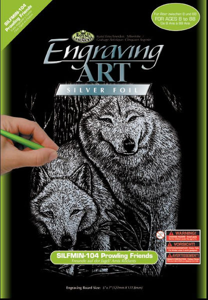 R&L Engraving Art Mini A5 - Silver Foil - Prowling Friends