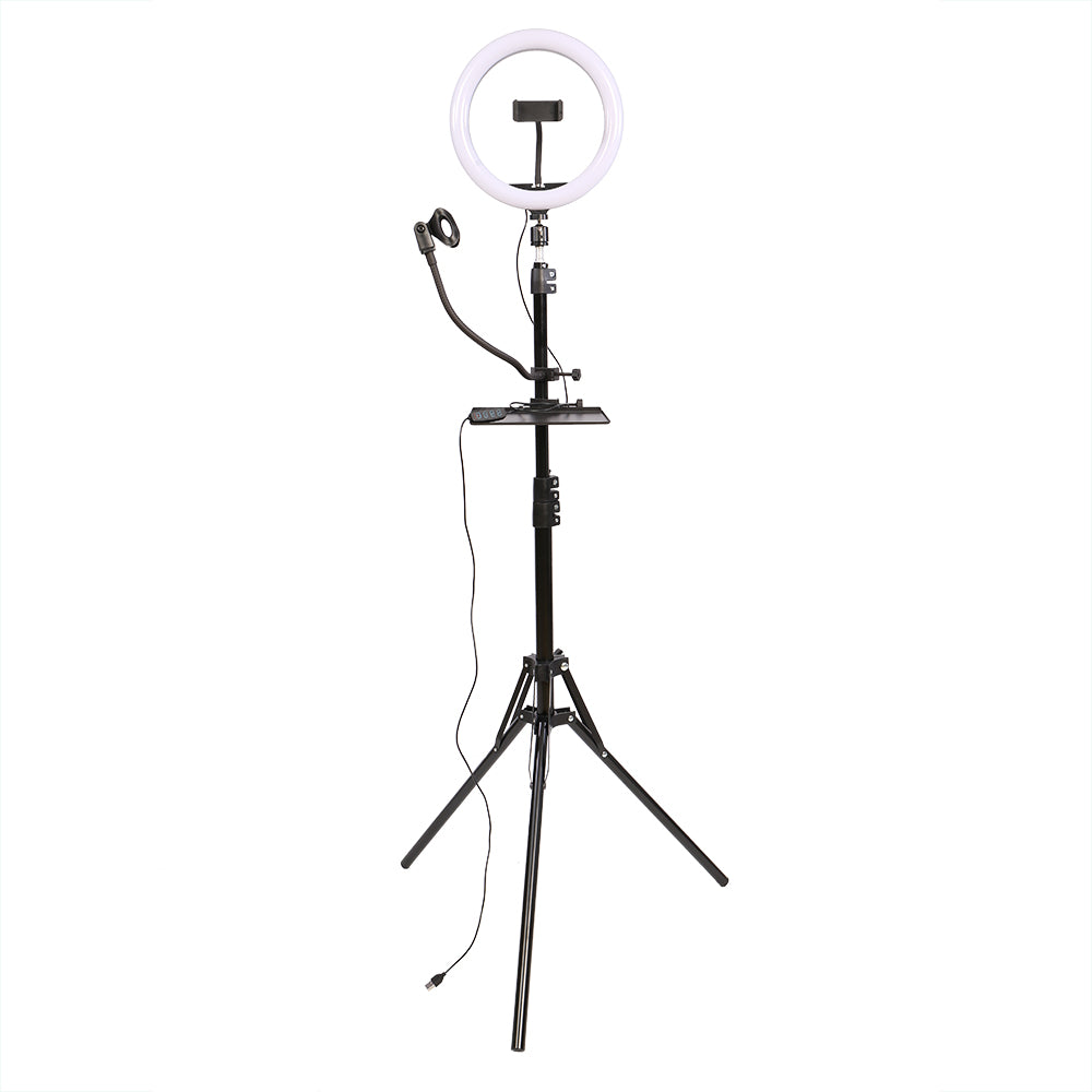 StudioKing LED Vlog Set SK-K190 avec lampe circulaire et support de microphone