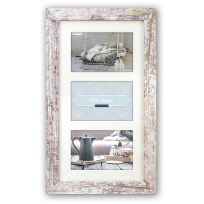 Zep Cadre Photo V23106 Nelson 6 3Q White Wash pour 3 Photos