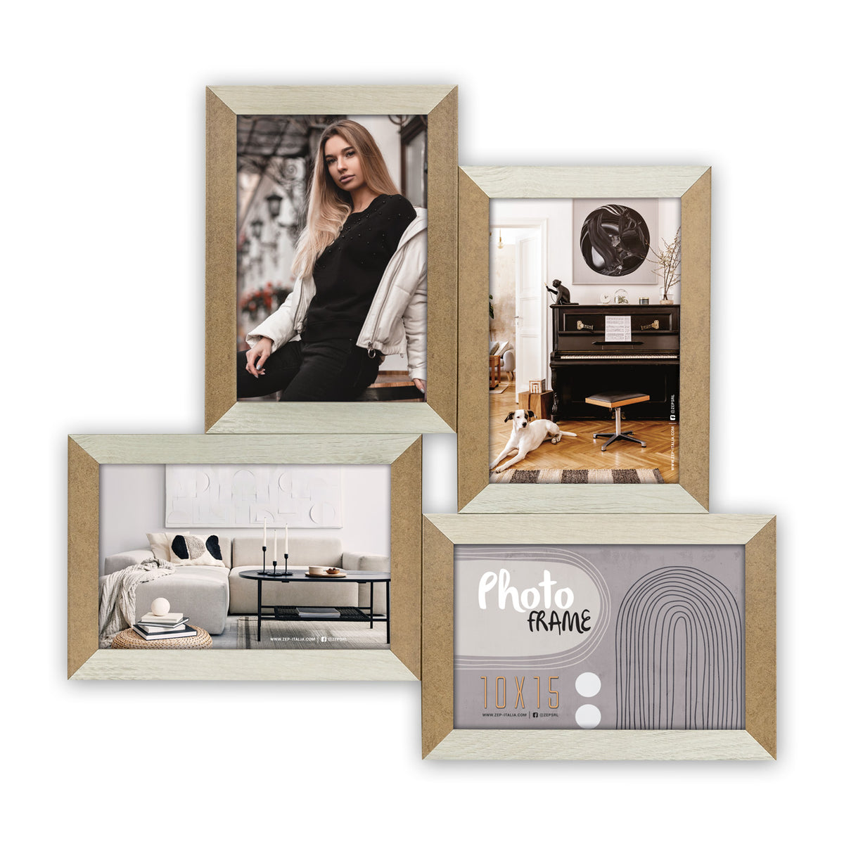 Zep Cadre Photo DN496W Vercelli White 4Q 4x 10x15 cm