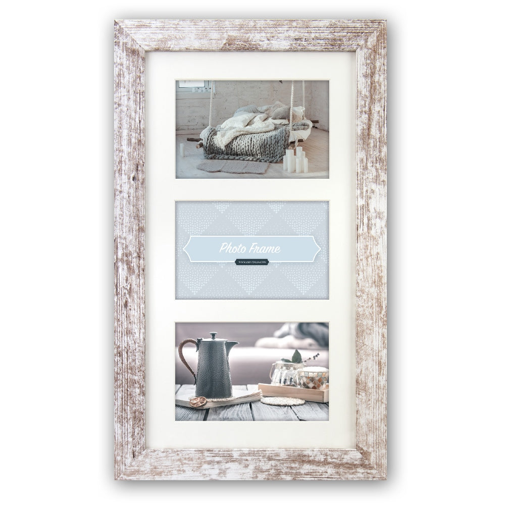 Zep Cadre Photo V23136 Nelson 6 3Q White Wash pour 3 Photos