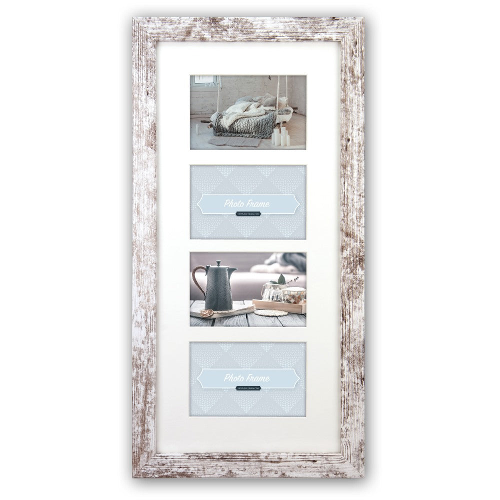 Zep Cadre Photo V24106 Nelson 6 4Q White Wash pour 4 Photos